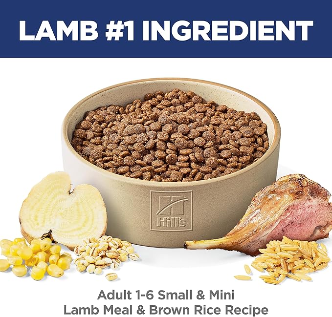Hill's Science Diet Adult 1-6 Small & Mini Dry Dog Food, Lamb Meal & Brown Rice, 15.5 lb. Bag