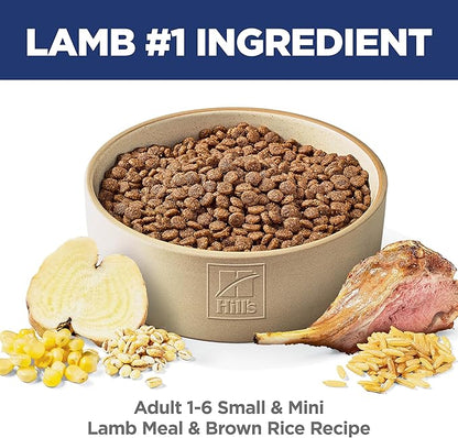 Hill's Science Diet Adult 1-6 Small & Mini Dry Dog Food, Lamb Meal & Brown Rice, 15.5 lb. Bag