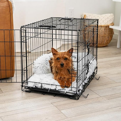 Best Friends by Sheri Nap Mat Dog Bed with Bolster - Washable Crate Pad, Removable Cover, Frost, Small, 22x15