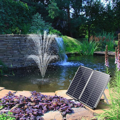 Biling Solar Pond Pump with Pond Filter, 70W Solar Panel, 660 GPH Solar Fountain Pump with Pond Filter Box Outdoor for Garden Ponds Water Feature Waterfall Pool