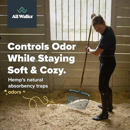 All Walks 150 Liter(30 lbs) Hemp Bedding for Chicken Coops, Hampters, Ducks, and Turkeys - 100% Natural, Superior Odor Control, Biodegradable Pet Bedding, Dust-Free - Made in USA