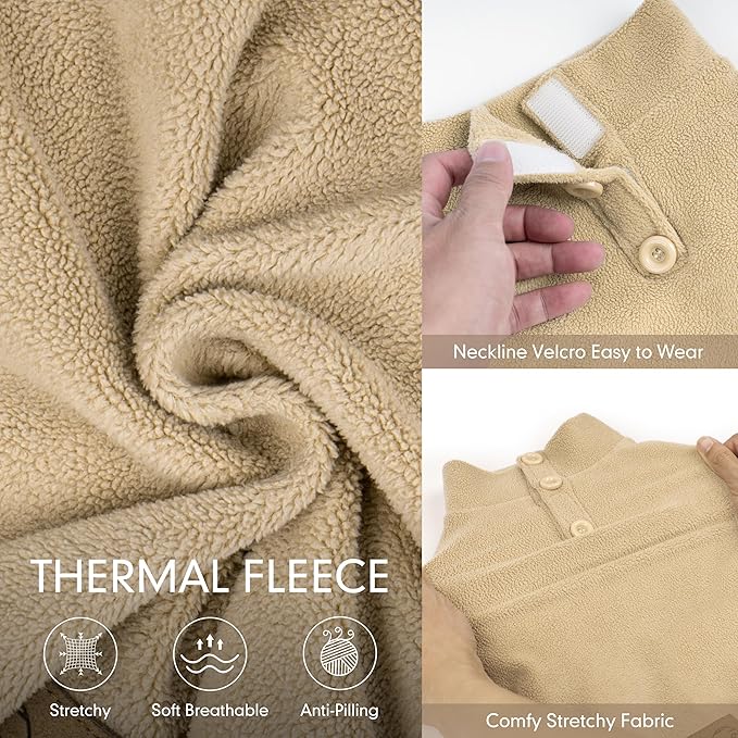cyeollo XS Dog Pajamas, Warm Dog Pjs Turtleneck Dog Sweater Doggie Onesie Soft Stretchy Sweaters for Small Dogs Winter Dogs Coat Pet Jammies Clothes for Puppy Female & Male, Beige XS