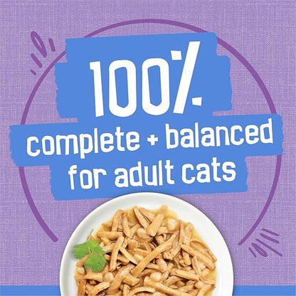 Friskies Purina Shreds Turkey and Cheese Dinner in Gravy High Protein Wet Cat Food - 5.5 oz. Cans,(Pack of 48)