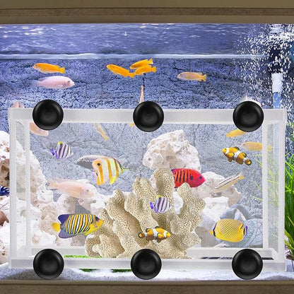 2 Pieces Fish Tank Breeder Net Mesh Breeder Box Fish Hatchery Isolation Separation Net Plastic Frame Fry Hatchery Incubator Mesh Breeding Box with Suction Cup for Aquarium