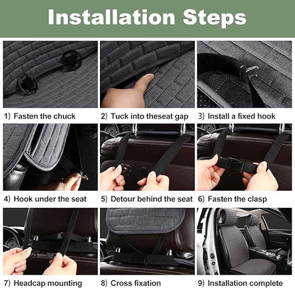 VarCozy Linen Car Seat Covers, Breathable Front Pair Seat Covers for Cars with Non-Slip Protector for All Seasons, Universal Front Seat Covers for Cars, SUVs, Trucks