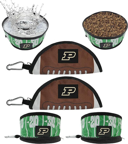 Pets First NCAA Purdue Boilermakers Collapsible Dog Travel Bowl Set, 2 Pack Food & Water Bowls for Dogs, Best Portable & Lightweight Leak-Proof Dog Bowls for Travel