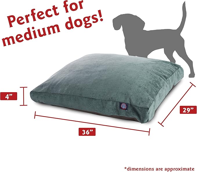 Majestic Pet Villa Rectangle Dog Bed Washable – Non Slip Comfy Pet Bed – Crate Bed with Removable Washable Cover – Kennel Bed for Sleeping, Polyester Fiber, Medium, Azure