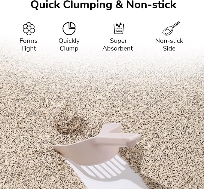 FUKUMARU Tofu Cat Litter - White Tea Scented Natural Lightweight Cat Litter Pellets, Dust Free Quick Clumping, Effective Odor Control, Flushable, Low Tracking, 18lb (6lb x 3 Bags)