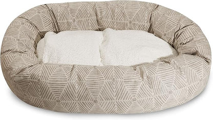 Majestic Pet 52" Charlie Beige Metallic Sherpa Bagel Bed