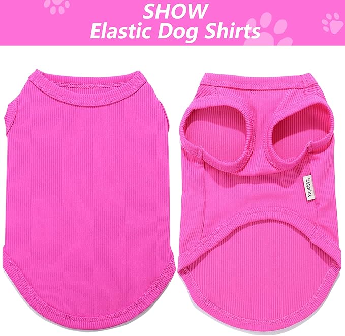 2 Pack Dog Clothes for Small Dogs Summer Dog Shirt Vest Girl Boy Lightweight Puppy T-Shirts Blank Soft and Cool Pet Clothing Sleeveless Medium Large Dog Outfit (Pink+D-Pink, XXX-Large)