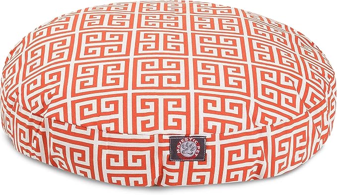 Orange Towers Medium Round Indoor Outdoor Pet Dog Bed With Removable Washable Cover By Majestic Pet Products