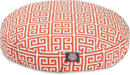 Orange Towers Medium Round Indoor Outdoor Pet Dog Bed With Removable Washable Cover By Majestic Pet Products
