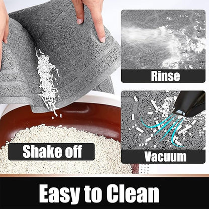 Yimobra Cat Litter Mat, 47"x36" Litter Box Mat with Litter Lock Mesh, Soft Cat Litter Mat Litter Trapping Mat, Easy to Clean, Non-Slip, Water Resistant, Litter Free Floors, Grey