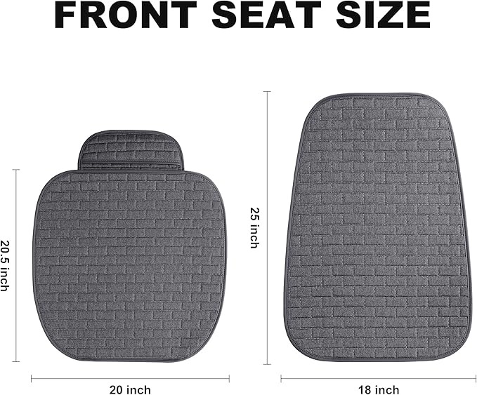 VarCozy Linen Car Seat Covers, Breathable Front Pair Seat Covers for Cars with Non-Slip Protector for All Seasons, Universal Front Seat Covers for Cars, SUVs, Trucks