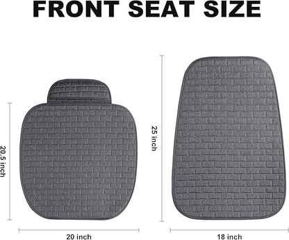 VarCozy Linen Car Seat Covers, Breathable Front Pair Seat Covers for Cars with Non-Slip Protector for All Seasons, Universal Front Seat Covers for Cars, SUVs, Trucks