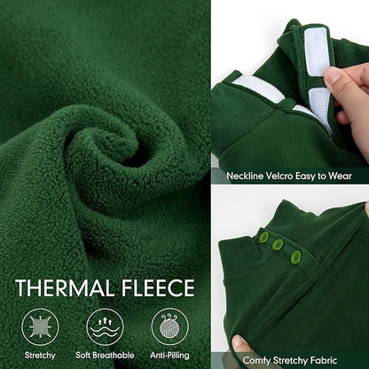 cyeollo Dog Pajamas Small, Stretchable Fleece Pet Onesie Coat for Small Dogs Pjs Warm Puppy Jumpsuit Soft Cold Weather Dog Clothes Outfits, Green S