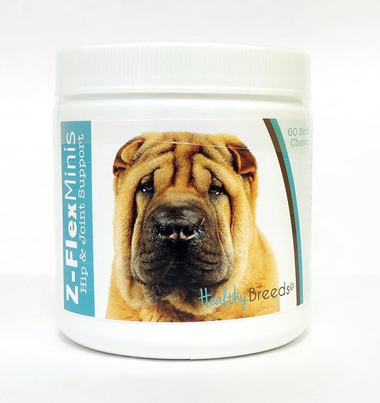 Healthy Breeds Chinese Shar Pei Z-Flex Minis Hip and Joint Support Soft Chews 60 Count