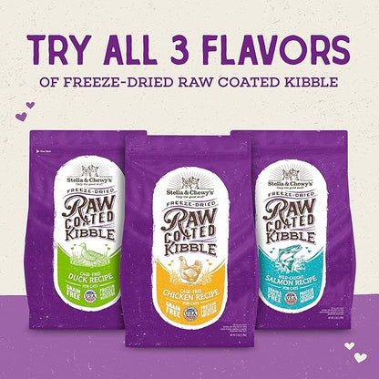 Stella & Chewy's Raw Coated Cat Food - High Protein, Grain-Free Kibble with Wild-Caught Salmon - Premium Digestive Support with Probiotics - Natural Small Kibble - Perfect For Picky Eaters - 5 lb Bag