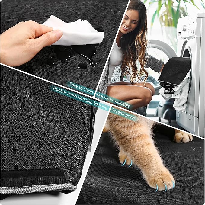 Dog Car Seat Cover Compatible with Tesla Model 3 Model Y 2017-2026 Back Seat Accessories Highlander Juniper, Waterproof Pet Bench Backseat Covers with Non-Slip Backing 5/7 Seater