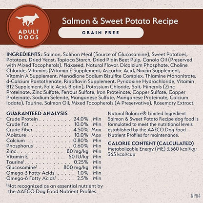 Natural Balance Limited Ingredient Grain Free Salmon & Sweet Potato Dry Dog Food, Sensitive Stomach, 12 lb (Pack of 1)
