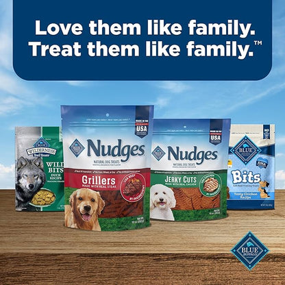 Blue Buffalo Nudges Grillers Natural Dog Treats, Made in the USA with Real Steak, 16-oz Bag