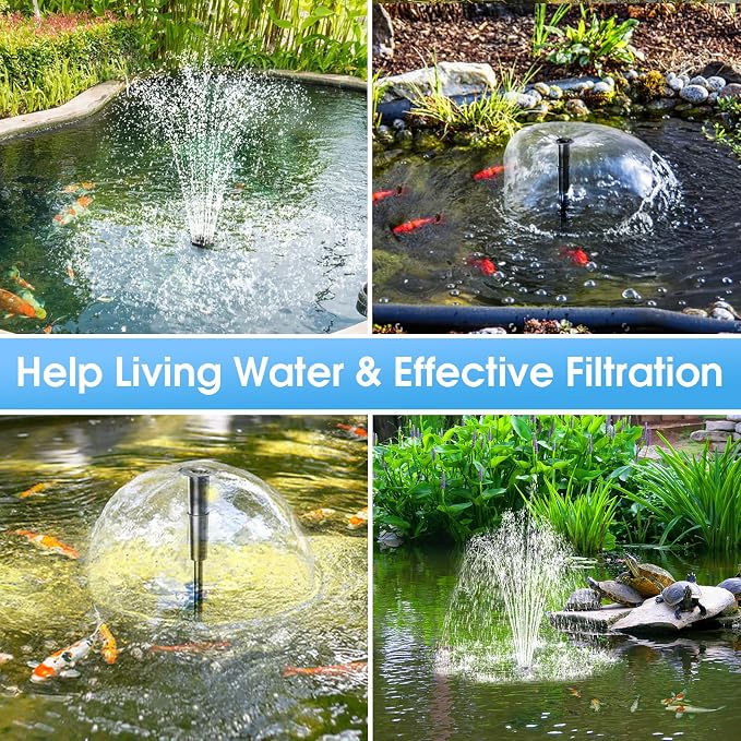 Pond Filter with Pump Fountain Kits, 660GPH Pond Filter with 40W Pond Pump & Fountain Kit, Koi Pond Filters for Outdoor Ponds Clean, Clear, and Add Water Features(Corded Electric)