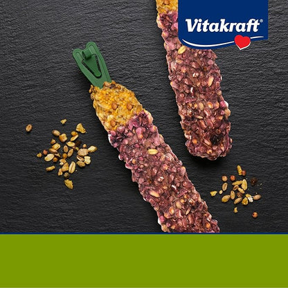 Vitakraft Crunch Sticks Guinea Pig Treats – 2 Sticks Per Pack - Wild Berry Glaze Flavor Triple Baked with Natural Wood Chew Center - Added Vitamins, Minerals with Cage Clip Holder
