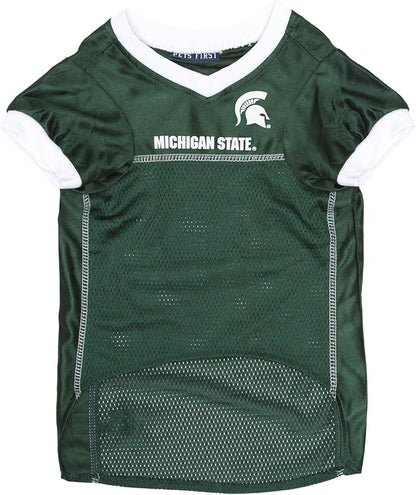 Pets First NCAA College Michigan State Spartans Mesh Jersey for Dogs & Cats, Size Medium, Licensed Dog Jersey with Your Favorite Football/Basketball College Team (Pack of 2)