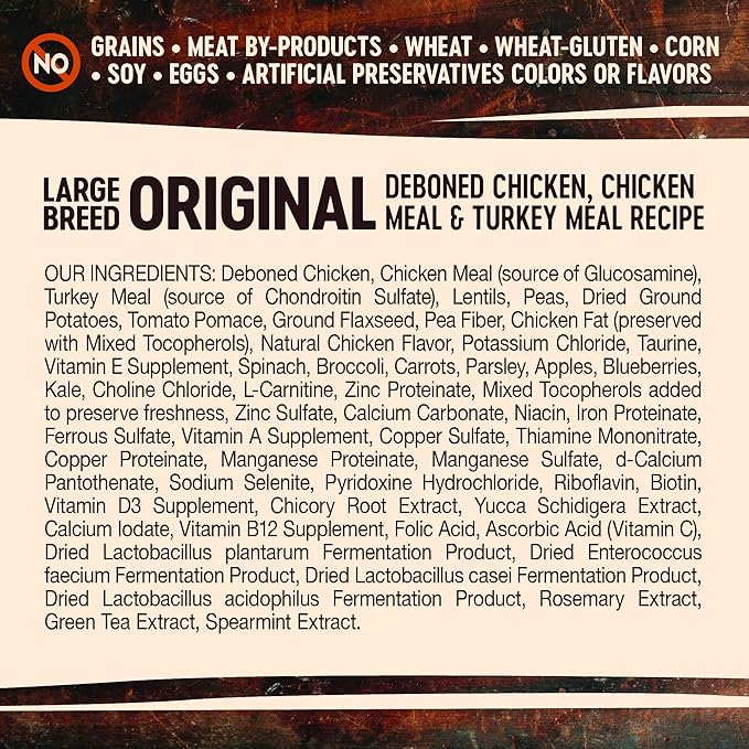 Wellness CORE Large Breed Puppy Dry Dog Food, Grain Free Kibble, Natural, High Protein, Chicken and Turkey Recipe, 26 lb Bag