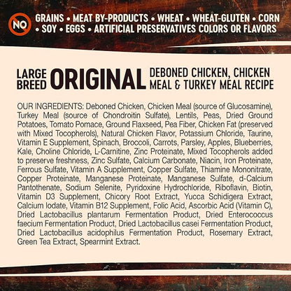 Wellness CORE Large Breed Puppy Dry Dog Food, Grain Free Kibble, Natural, High Protein, Chicken and Turkey Recipe, 26 lb Bag