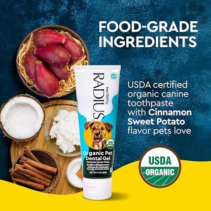 RADIUS Canine Pet Toothpaste, Cinnamon Sweet Potato, 3 oz, Non-Toxic Toothpaste for Dogs, Designed to Clean Teeth, Help Prevent Tartar, & Remove Plaque, Xylitol Free, Pack of 2
