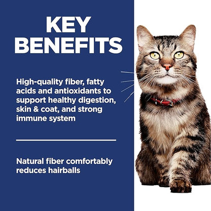 Hill's Science Diet Hairball Control, Senior Adult 7+, Hairball Control Support, Dry Cat Food, Chicken Recipe, 3.5 lb Bag