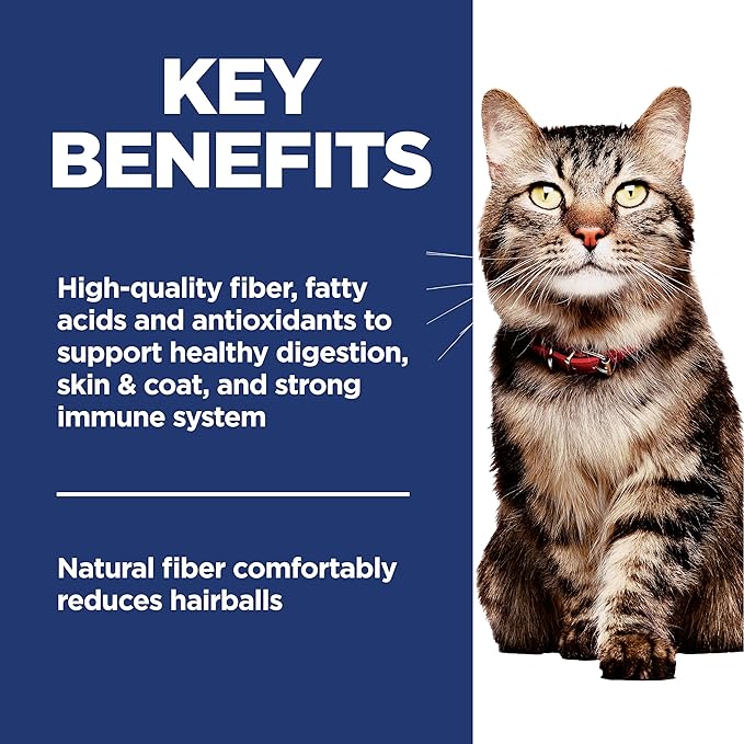 Hill's Science Diet Adult 7+ Hairball Control Dry Cat Food, Chicken, 7 lb. Bag