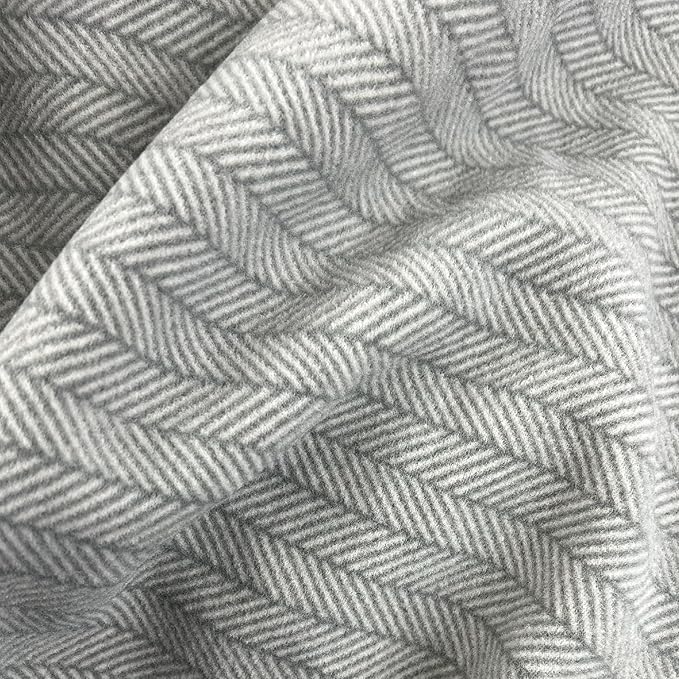Preston II – THE Polar Fleece Throw, Super-Soft Recycled Polar Fleece Dog Blanket Couch Coat Sofa and Car Protecter for Small, Medium, Large Dogs - 40”x 50”, Dove Gray Herringbone, One Size