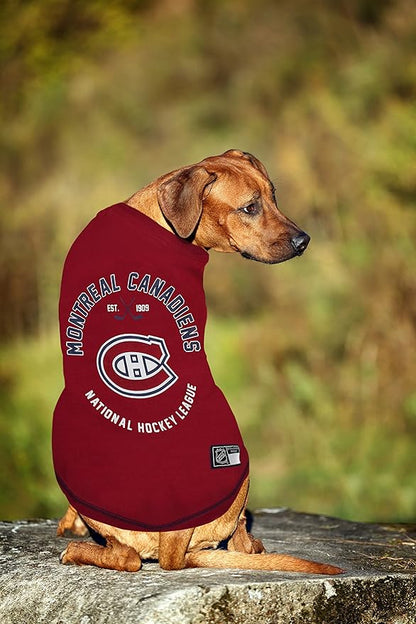 NHL Montreal Canadiens Tee Shirt for Dogs & Cats, Medium. - Are You A Hockey Fan? Let Your Pet Be An NHL Fan Too!