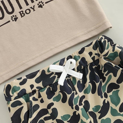 Toddler Baby Boy Clothes 6 12 18 24 Months Summer Outfit Short Sleeve T-Shirt Tops Camo Shorts Set 2T 3T 4T