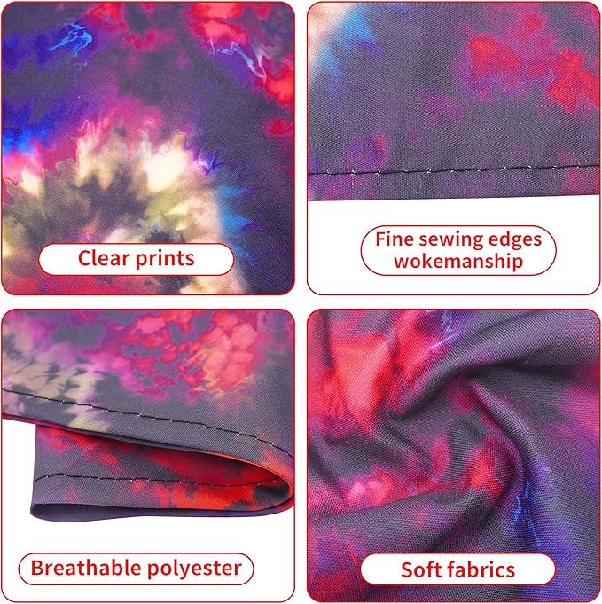 7 PCS Tie Dye Dog Bandanas for Large Dogs Breed Sewing Hemming Dog Bandana Print One Side XL Drool Bibs Party Grooming L