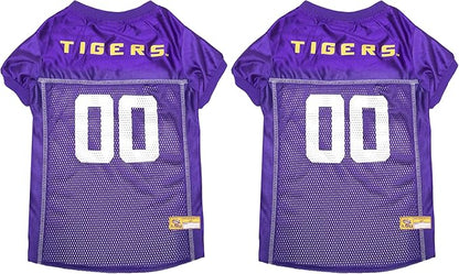 NCAA College Louisiana State University Tigers Mesh Jersey for Dogs & Cats, XX-Large. Licensed Big Dog Jersey with Your Favorite Football/Basketball College Team (Pack of 2)