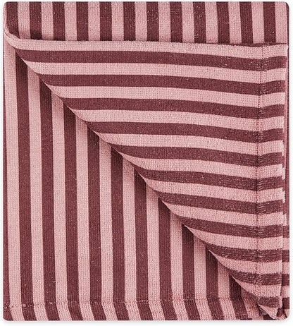 Bone Dry Pet Grooming Microfiber Towel, Striped Collection, X-Large, 41x23.5", Cranberry