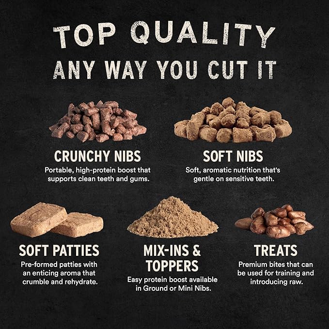 Vital Essentials Freeze Dried Dog Food, Raw Chicken Crunchy Mini Nibs | Complete Meal or Topper | 96% Chicken, Organs & Bone | Limited Ingredient, High Protein, Grain Free Dry Dog Food | 5.5 oz Bag