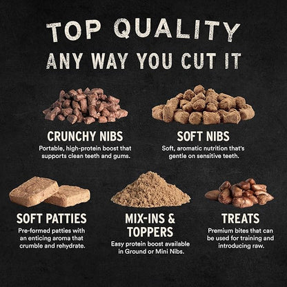 Vital Essentials Freeze Dried Dog Food, Raw Beef Soft Nibs | Complete Meal or Topper | 98% Beef, Organs & Bone | Limited Ingredient, High Protein, Grain Free Dry Dog Food | 14 oz Bag