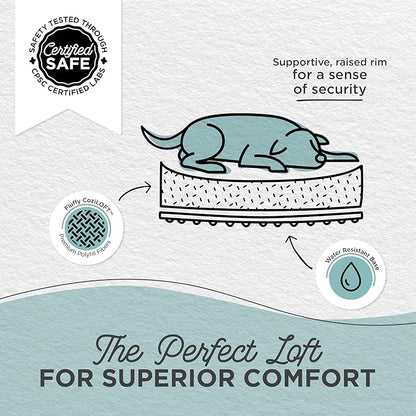 Best Friends by Sheri Shag Lounge Bed Calming Faux Fur Dog Bed, Frost, Medium, 30" x 20"
