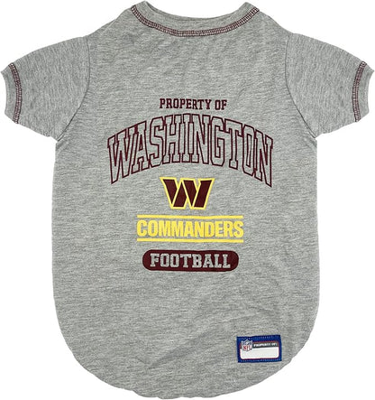 NFL Washington Commanders Dog T-Shirt Medium. - Licensed Shirt for Pets Team Colored with Team Logos- Premium Stretchable Materials for the Comfort of Your Dog & Cat