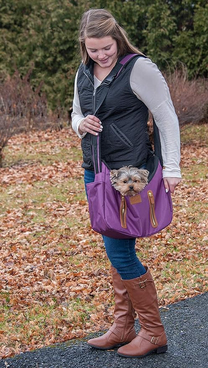 Pet Gear Tote/Sling Carrier for Cats/Dogs, Storage Pocket, Removable Washable Liner, Zippered Top and Mesh Windows, Mulberry, Sling