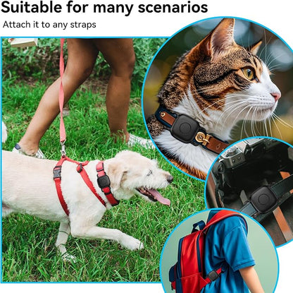 DDJ Waterproof Dog Collar Holder for Life360 Tile Mate Tracker, 4-Pack Durable Silicone Cover, Anti Lost for Life 360 Tile Tracker Case for Cat & pet Collars (Black, Navy Blue, Pink,White)