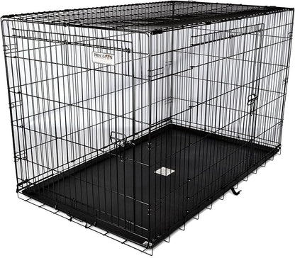 Precision Pet Products Two Door Great Crate Wire Dog Crate, 42 Inch, For Pets 70-90 lbs, With 5-Point Locking System