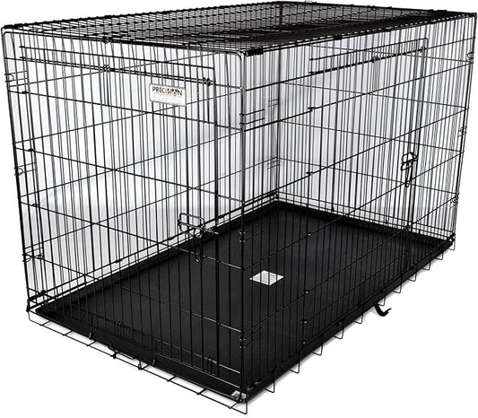 Precision Pet Products Two Door Great Crate Wire Dog Crate, 42 Inch, For Pets 70-90 lbs, With 5-Point Locking System