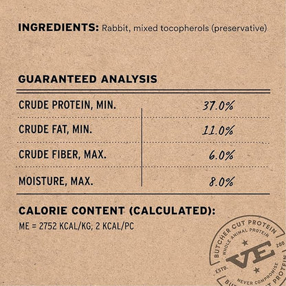 Vital Essentials Freeze Dried Dog Treats | Rabbit Bites, Single Protein | Premium Quality | Grain Free Training Treats for Dogs, 5 oz Bag