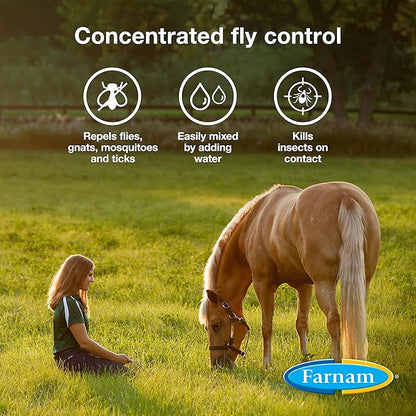Farnam Repel-X pe Concentrated Fly Spray for Horses, Just Add Water 16 Ounces (Pack of 2)