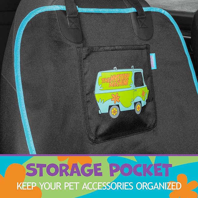 Scooby Doo Dog Car Seat Cover for Front Seat – Dog Seat Protector with Storage Pocket, Heavy Duty Oxford Fabric with Non-Slip Stitching, Interior Covers for Auto Truck Van SUV